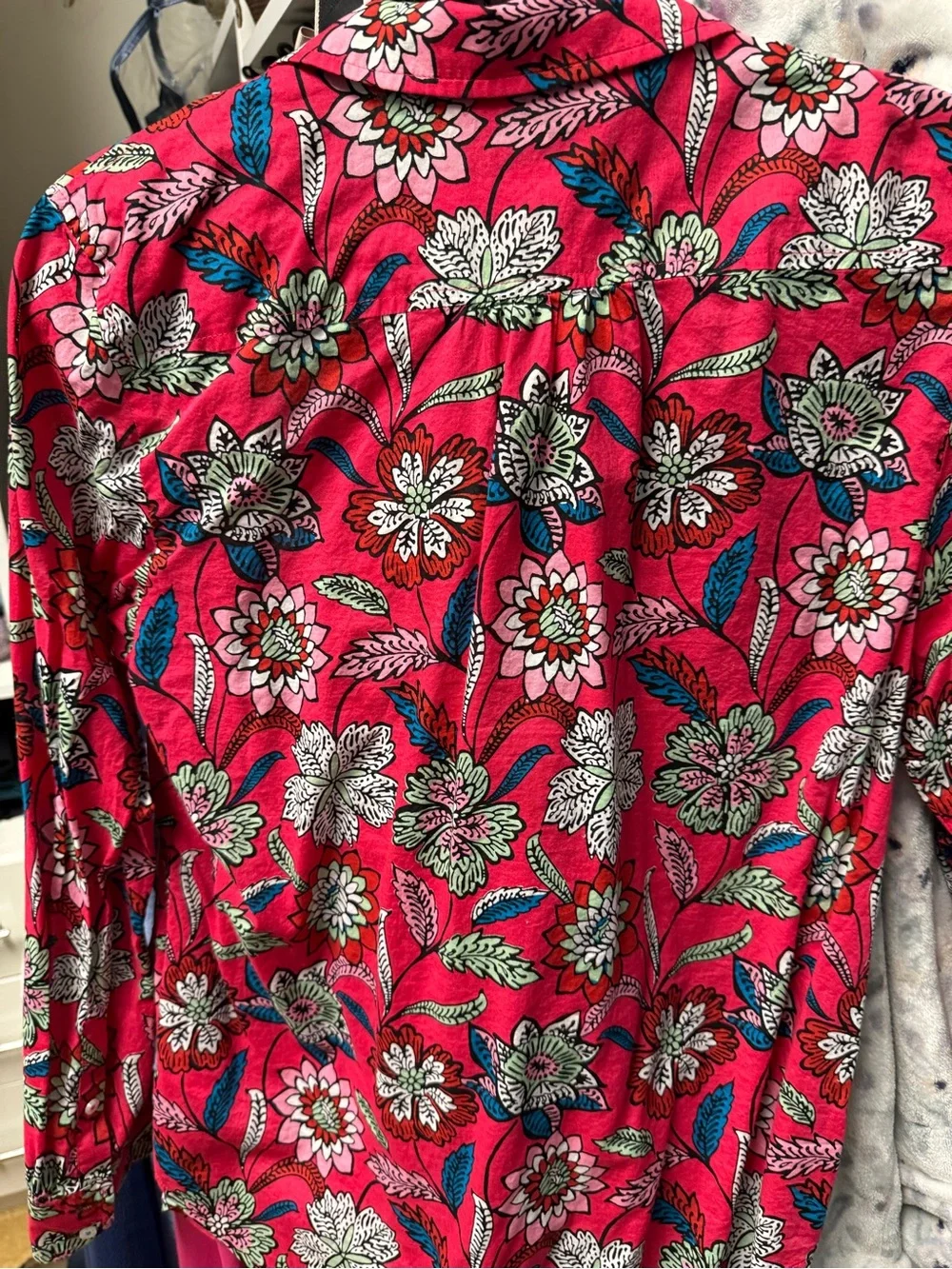 Talbots Pink Floral Button-Up Blouse - Picture 2 of 3